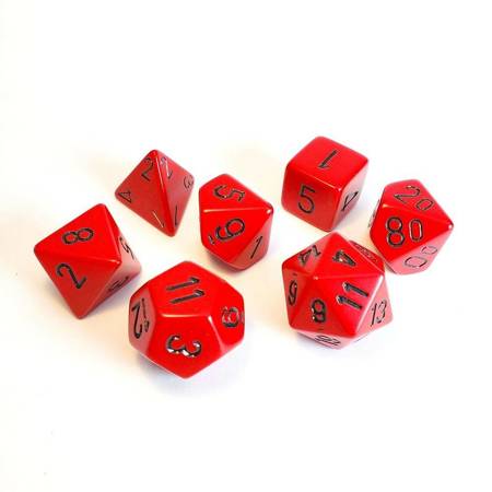 Kości zestaw RPG Chessex Opaque Red/Black