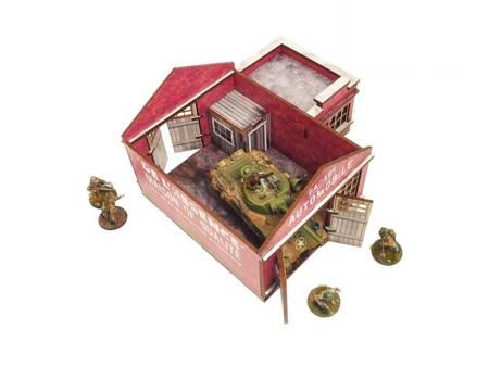 Micro Art H00131 WW2 Normandy Garage with Petrol Station (28 mm) - garaż stacja paliw