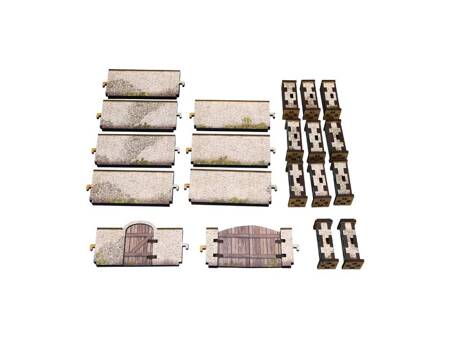 Micro Art H00134 WW2 Normandy Wall with Gate High (28 mm) - wysoki mur z bramą