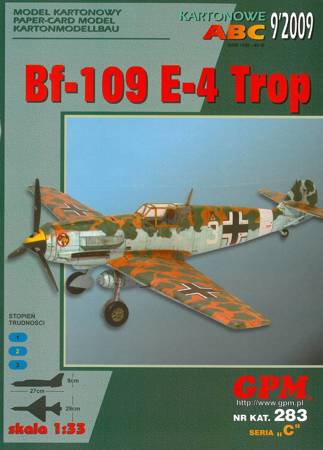 Model kartonowy GPM 283 Bf 109E-4/Trop
