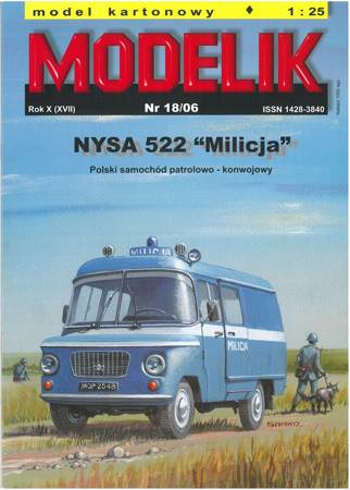 Modelik 18/06 Nysa 522 "MILICJA" model kartonowy do sklejenia