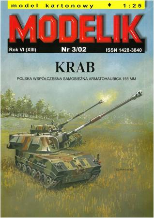 Modelik 3/02 KRAB samobieżna armatohaubica model kartonowy do sklejenia