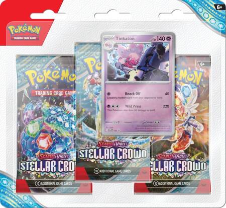 Pokemon TCG Scarlet & Violet 7 - Stellar Crown 3-Pack Blister Tinkaton