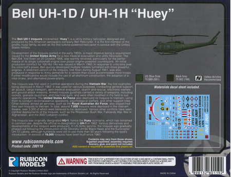 Rubicon Models 280119 Bell UH-1D / UH-1H "Huey"