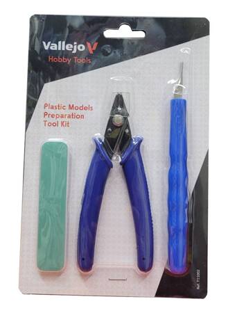 Vallejo T11002 Plastic Models Preparation Tool Kit Podstawowe narzędzia do obróbki modeli plastikowych