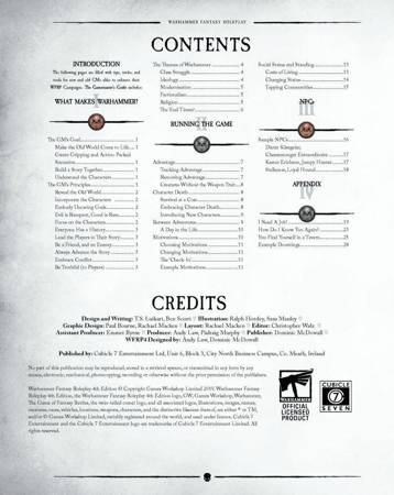 Warhammer FRP 4 Ed Gamemaster Screen ENG