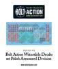 Kalkomania Bolt Action WGB-DEC-024 1st Polish Armoured Division decal sheet / 1 Dywizja Pancerna