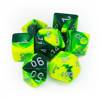 Kości zestaw RPG Chessex Gemini Green Yellow/silver