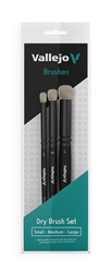 Vallejo B07990 Dry Brush Set Natural S, M, L zestaw trzech pędzli