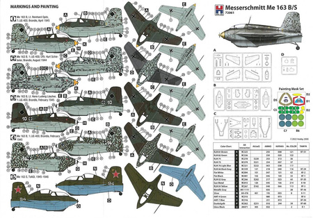 Model plastikowy do sklejenia i pomalowania Hobby 2000 Me 163 B/S Komet