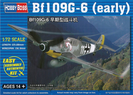 Hobby Boss 80225 BF109G-6 (early) prosty model plastikowy do sklejenia i pomalowania