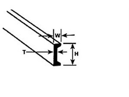 Plastruct 90533 "C" 3.2 x 1.3 x 0.7 x 380mm 8 szt.