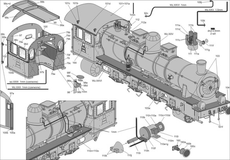 Modelik 17/11 -Pruski Parowóz Towarowy Tp4 (G8)