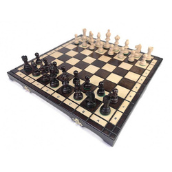 Szachy drewniane wypalane Olimpijskie 35 cm