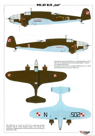 Mirage Hobby 481310 PZL-37B/II ŁOŚ Samolot Bombowy