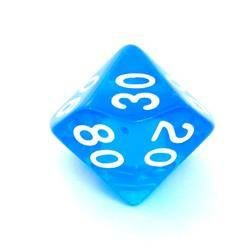 Kość Kryształ K10 - Procentowa - Niebieska