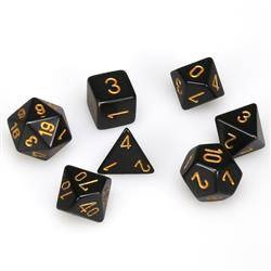 Kości zestaw RPG Chessex Opaque Black/Gold