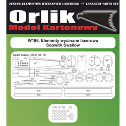 Orlik W196 Elementy wycinane laserowo do modelu kartonowego Orlik 196 Sopwith Swallow