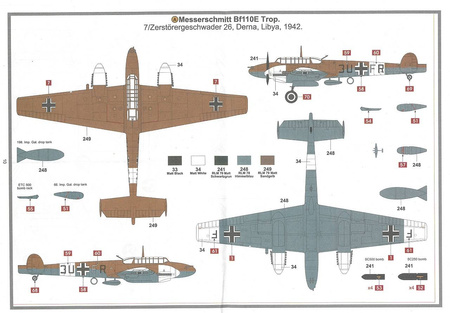 Airfix A03081A Messerschmitt Bf110E Trop model plastikowy do sklejenia i pomalowania
