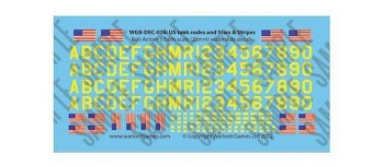 Kalkomania Bolt Action WGB-DEC-026 US Tank codes and Stars & Stripes