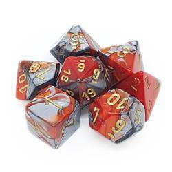 Kości zestaw RPG Gemini Orange Steel Chessex