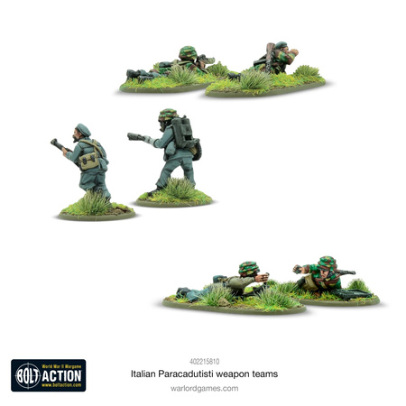 Bolt Action Italian Paracadutisti Weapons Teams + 3 kości rozkazów