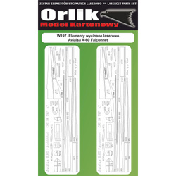 Orlik W197 Elementy wycinane laserowo do modelu kartonowego Orlik 197 Avialsa A-60 Fauconnet
