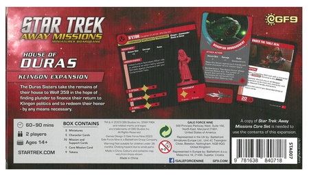 Star Trek Away Missions Klingon Team House of Duras