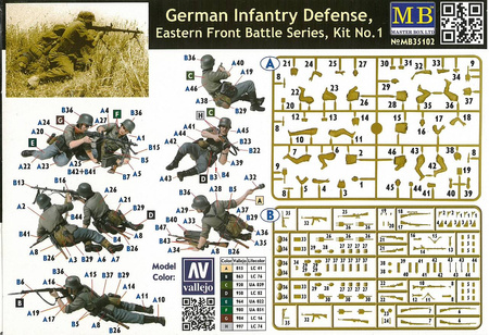 Master Box 35102 German Infantry Defense Eastern Front zestaw plastikowy do sklejenia i pomalowania