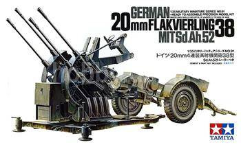 Tamiya 35091 20 mm Flakvierling 38 Mit Sd.Ah. 52