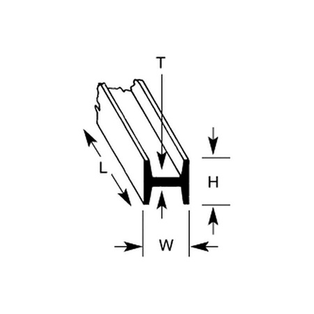  Profil "H" 1,6 x 1,6 x 0,5 x 250 mm - 10 szt.