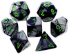 Kości zestaw RPG Chessex Gemini Black-Grey/Green