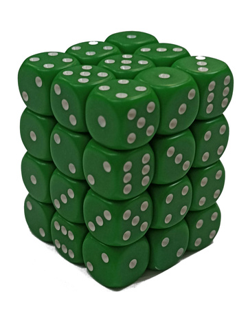 Kości 36xD6 Chessex 25805 Matowe Zielone / białe oczka