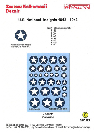 Techmod 48103  U.S. National Insygnia 1942-1943
