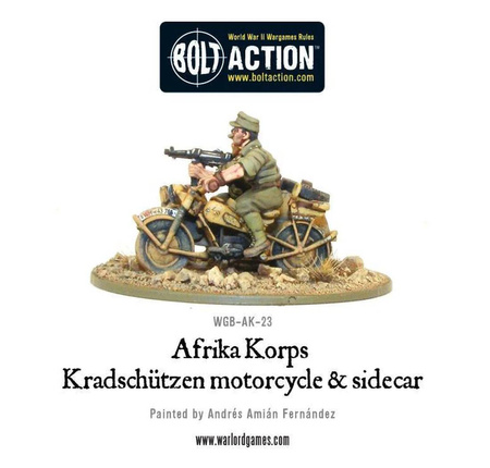 Bolt Action German Afrika Korps Kradschutzen Motorcycle and Sidecar