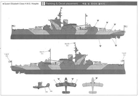 Academy 14105 H.M.S. Warspite model plastikowy do sklejenia i pomalowania