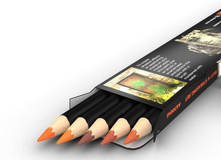 Weathering Pencils For Modeling - Rust & Streaking