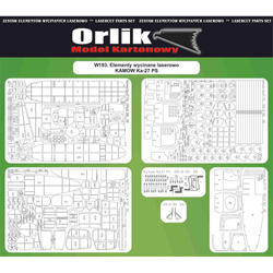 Orlik W193 Elementy wycinane laserowo do modelu kartonowego Orlik 193 Kamow Ka-27 PS