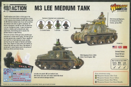 Bolt Action M3 Lee Medium Tank (plastik)
