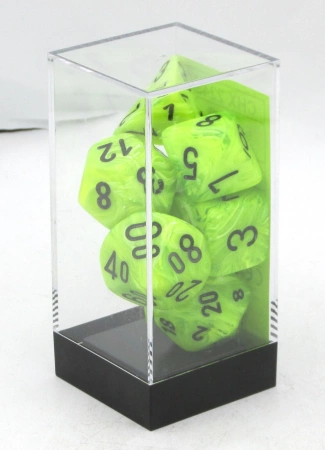 Kości zestaw RPG Chessex 22430 Vortex Bright Green / Black Mega-hedral