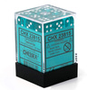 Kości 36xD6 Chessex 23815 Transparentne cyjanowe / białe oczka