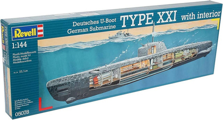 Revell 05078 German U-Boot Type XXI with interior model plastikowy do sklejenia i pomalowania