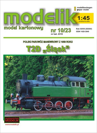 Modelik 10/23 T2D "Śląsk" Polski parowóz manewrowy z 1950 roku model kartonowy do sklejenia