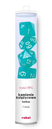 Komplet kości RPG Kamienie Księżycowe Turkus