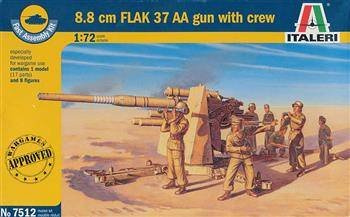 Italeri 7512 8.8 cm Flak 37 AA gun with crew