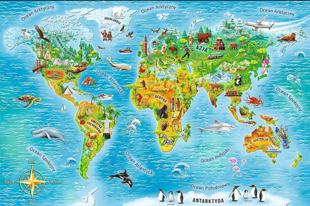 Puzzle 104 Edukacyjna Mapa Świata (Trefl)