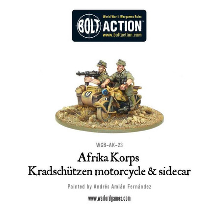 Bolt Action German Afrika Korps Kradschutzen Motorcycle and Sidecar