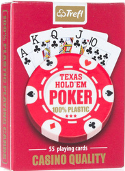 Karty Plastik Poker TREFL Czerwone