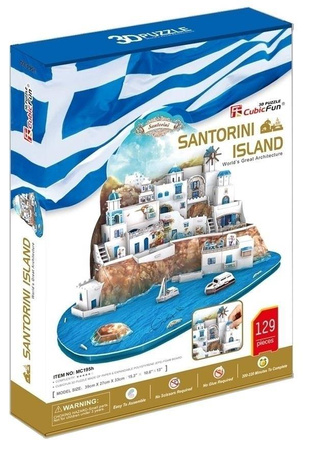 Puzzle 3D 129 el. Wyspa Santorini