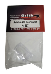 Orlik S197 Oszklenie vacu kabiny do modelu kartonowego Orlik 197 Avialsa A-60 Fauconnet
